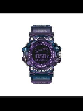 Ativa Two-Tone Purple Blue Digital Sport Watch
